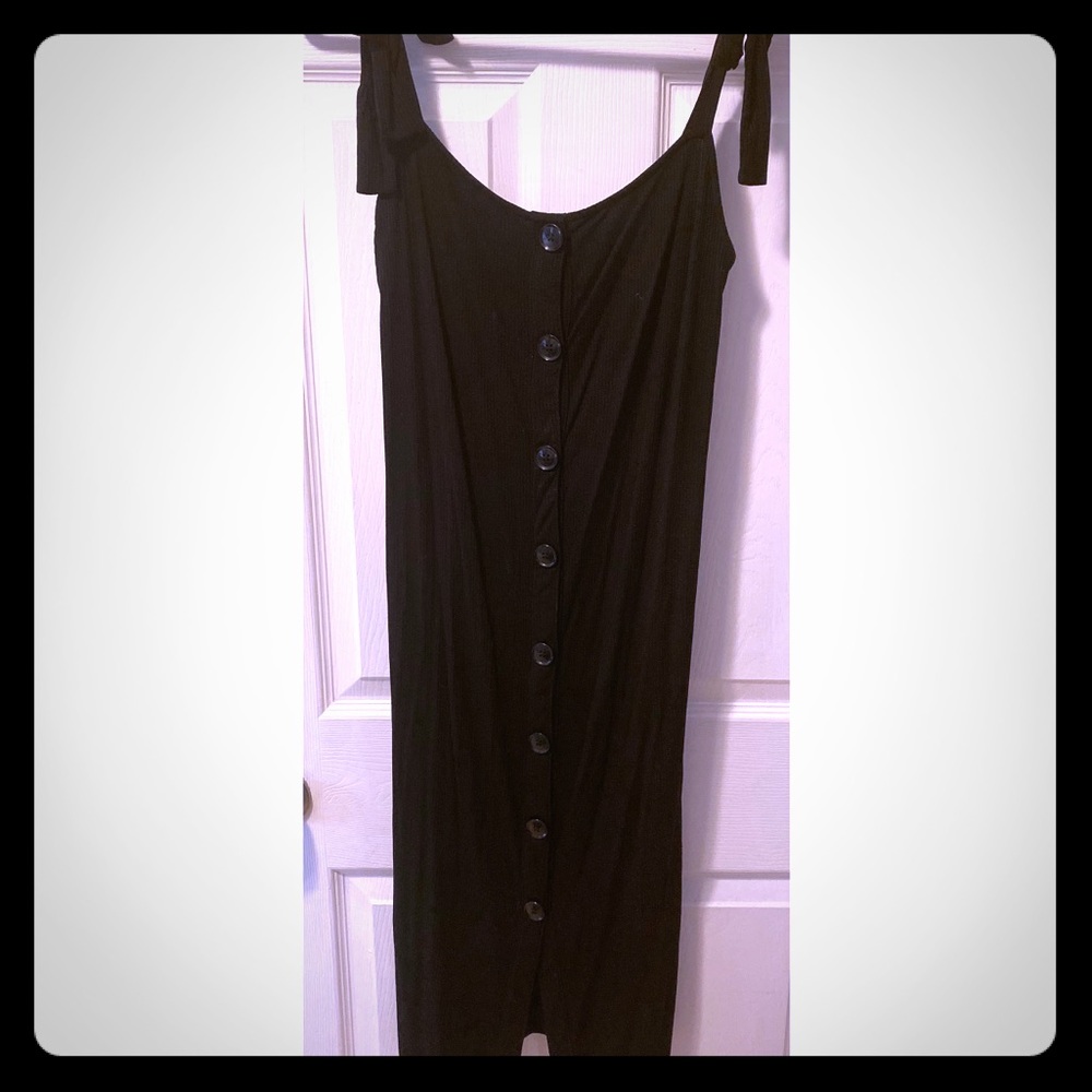 Black button down dress